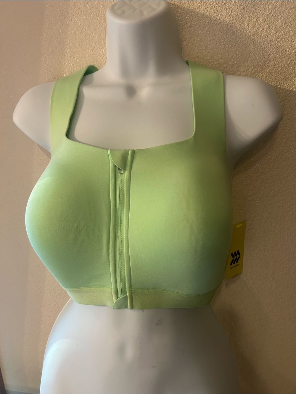 Athleta Front-Zip High Support Sports Bra - Lime